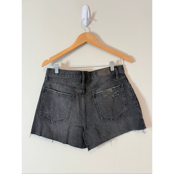 Rails The Fairfax High Rise Cut Off Denim Short Ash Black Size 30 Distressed NEW - Picture 5 of 7